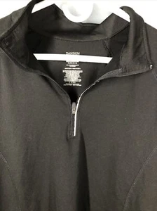 Danskin Now XL  16/18 womens athletic shirt  Black Zip up collar Activewear Semi - Picture 1 of 9