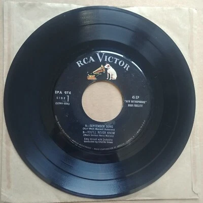 EDDY ARNOLD September Song EP 45 7" COUNTRY Vinyl Record RCA Records 1957 - Image 1 of 2