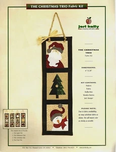 Patrón de edredón y tela de pancarta de pared The Christmas Trio de Jeri Kelly - Imagen 1 de 2