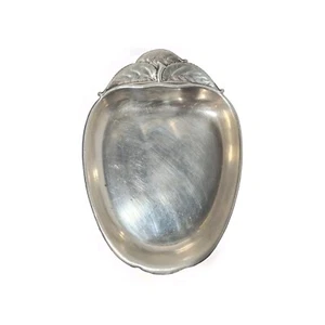 Wallace Sterling Silver Tray Apple Shaped with Stem and Leaves #4453 - Picture 1 of 8