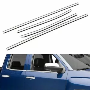 Fit 2014-2018 Chevy Silverado + GMC Sierra 1500 Double Cab Stainless Window Sill - Picture 1 of 2