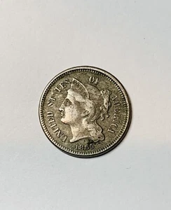 1865/1865 3 Cent Nickel - Scarce FS-304 RPD - Sharp Looking Coin - Picture 1 of 7