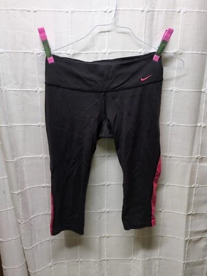 Nike Womens Running Capri Activewear Black Pink Workout Dri Fit 8 - Image 1 of 3