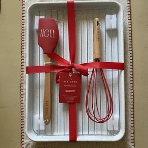 Rae Dunn NOEL 4-teiliges Backset Weihnachten Urlaub 11x16 Blech Spatel Schneebesen NEU - Bild 1 von 5