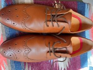 Men's brown leather brogues size 10, worn twice, M & S, very good condition