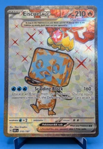Juego de cartas coleccionables Pokémon Eiscue ex 210/197 2023 Obsidian Flames arte completo ultra raro casi como nuevo - Imagen 1 de 11