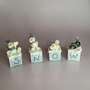Crazy Mountain Vintage Snowman Christmas Snow Block Set Decoration - Picture 1 of 8