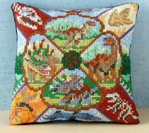 Age of the Dinosaurs Counted Cross Stitch Mini Cushion Kit, Sheena Rogers Design - Picture 1 of 2