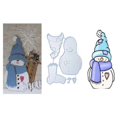 Christmas Snowman Metal Cutting Dies Stencil Scrapbooking Embossing Card DIY - Image 1 of 4