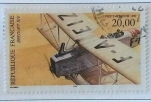 France Timbre PA N°61 Biplan Breguet XIV / Oblitéré / 1997 - Picture 1 of 1
