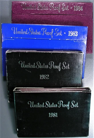 1981-S, 1982-S, 1983-S, 1984-S U.S. Mint Clad Proof Coin Sets Cover