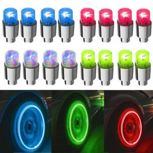 4pcs Car Auto Wheel Tire Tyre Air Valve Stem LED Light Caps Cover Accessories