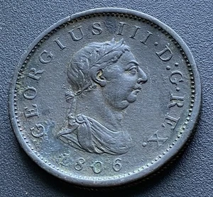 British King George III 1806 Copper Penny Britannia Coin / #B4 - Picture 1 of 2