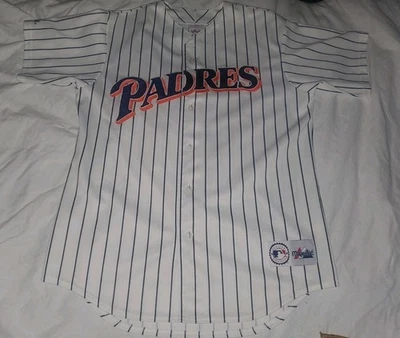 San Diego Padres Baseball Jersey Men's Size Medium Vintage USA MLB Pinstripe - Image 1 of 4
