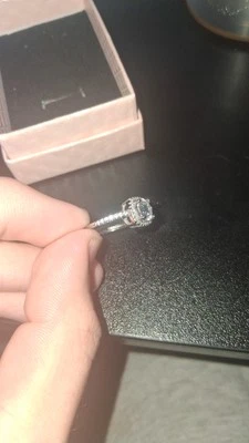 Anillo Halo Cuadrado Moissanita Auténtico Certificado VVS GRA Incluido  Foto 1 de 3