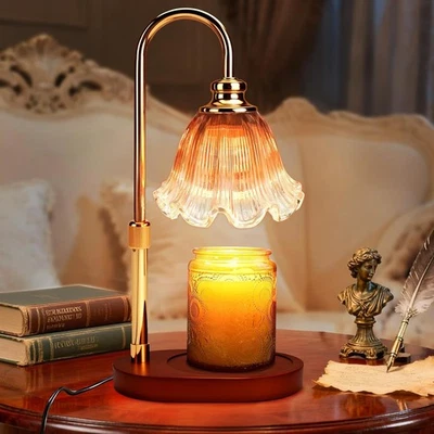 Lámpara Calentador de Velas con Temporizador Regulable: Regalos de Cera para Mamá, Marrón  Foto 1 de 4