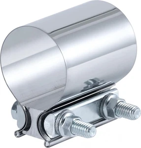 2 Stück 1,75 Zoll Auspuffschelle 1 3/4 Stoßverbindung 304 Edelstahl Bandschelle... - Bild 1 von 2