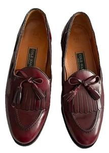 Cole Haan Men’s 12 D Burgundy Leather Slip On Tassel Kilt Loafers Dress Shoe USA - Picture 1 of 9
