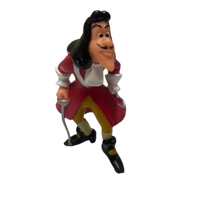 License Disney Captain Hook Figurine 3 Inches Tall Cake Topper Vintage Rare pvc  - Image 1 of 4