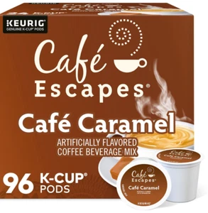 Cafe Escapes Cafe Caramel, Keurig K-Cup Pod, 96 Count / Free Shipping. - Picture 1 of 4