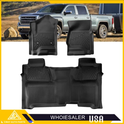 3D Floor Mats Liner for 2014-2018 Silverado/Sierra 1500 2500HD 3500HD Crew Cab - Image 1 of 4