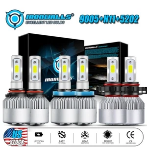 For Toyota Venza 2009-2016 6x LED Headlight Hi/Lo Beam & Fog Light Bulbs 6000K - Picture 1 of 12