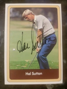 1986 DONRUSS MILLER PRESS HAL SUTTON AUTOGRAPH SIGNED CARD NM Rare PGA Tour - Picture 1 of 2