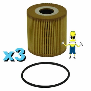 Premium Oil Filter for Volvo S60 w/ 2.3L  2.4L  2.5L Engine 2001-2009 Pack of 3 - Picture 1 of 4