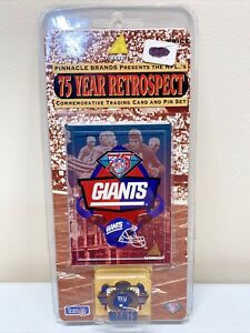 VTG 1994 Pinnacle 75 Year Retrospect NY Giants Football Pin Trading Card Set NIP