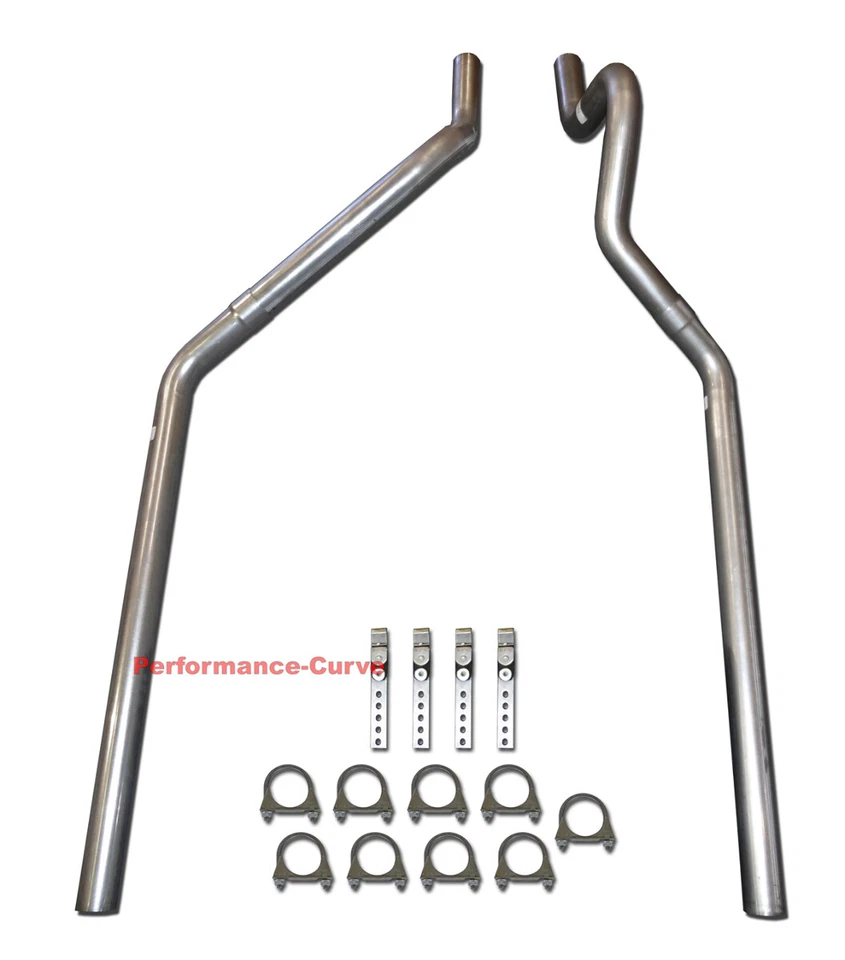 Комплект изогнутых двойных выхлопных труб с оправкой подходит для Dodge Dakota 87–99 годов выпуска - Изображение 1 из 1