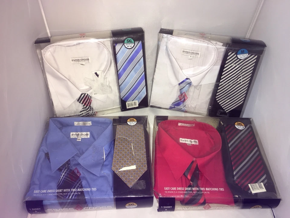  Swiss Cross Men's Dress Shirt with 2 Tie  sizes and colors available  - Image 1 of 1