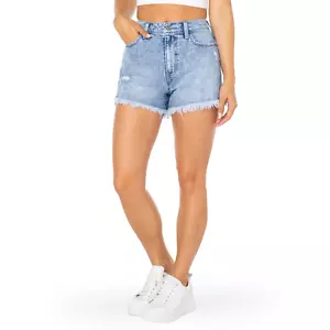 Celebrity Pink Juniors Ultra High Rise Fray Hem Denim Jean Shorts 13 / 31 NWT - Picture 1 of 2
