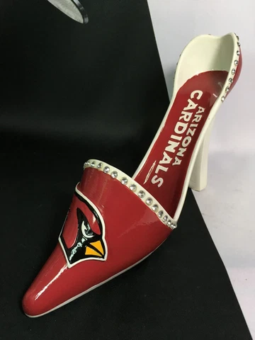Arizona Cardinals High Heel Shoe Wine Bottle Holder with Rhinestone Accents NFL Cover