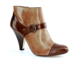 New MAX STUDIO Womens Brown Lambskin Leather Ankle High Heel Bootie Boots Sz 9 M - Picture 1 of 4