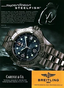 2004 PRINT AD - BREITLING WATCH AD - SUPER OCEAN STEELFISH BREITLING WATCH AD - Picture 1 of 1