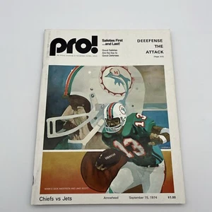 15 settembre 1974 Chiefs vs Jets Pro! Programma calcio - Anderson Scott CJ-2 - Foto 1 di 12