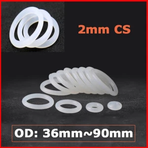Silicone Rubber O Rings Sealing Metric Food Grade 2mm Cross Section 36mm~90mm OD - Picture 1 of 10