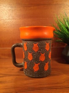 Mid Century Modern Vintage Holy Howard HH Italy Ceramic Pitcher Orange Brown - Picture 1 of 7