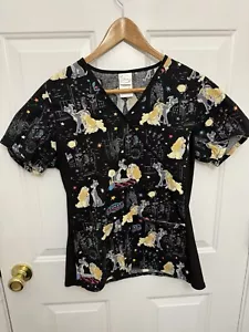 Women’s Disney Lady And The Tramp Scrub Top Size XS Workwear - Picture 1 of 5