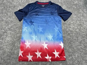 Youth Kids 14-16 Poly USA American Flag Independence Stars & Stripes Shirt XL - Picture 1 of 10