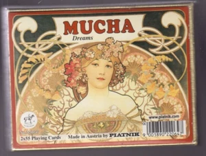 PIATNIK MUCHA DREAMS CARTAS DE PLÁSTICO EN UNA CAJA -2 BARAJAS "1 PRECINTADO, 1 ABIERTO" - Imagen 1 de 3