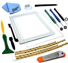 Touch Screen Glass Lens Digitizer Replacement for iPad 3 White Tools and Home