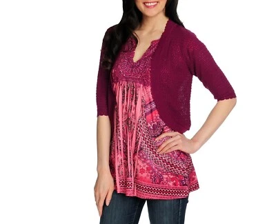 NUEVO One World Knit Pointelle Shrug Tallas S-M Foto 1 de 4
