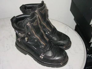 Mens Harley Davidson Brake Buckle 91680 Black Leather Boots Size 10 Sold As Is! - Picture 1 of 12