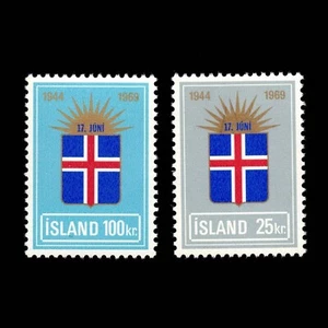 Iceland, Scott 408-409, Flag of Iceland, 1969, MNH - Picture 1 of 2