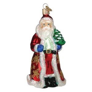 Old World Christmas GLISTENING GOLDEN SANTA (40249) Glass Ornament w/Box - Picture 1 of 2