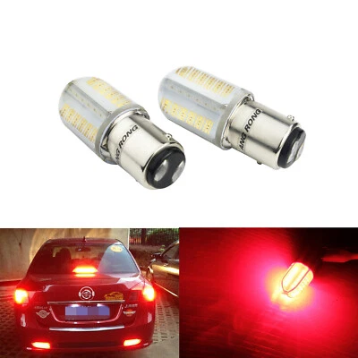 2x P21/5W 1157 BAY15D LED Ampoules Rouge Veilleuse Feux de Stop Freinage Arrière - Photo 1/4