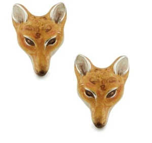 Saturno Sterling Silver and Enamel Fox Cufflinks- Fully Hallmarked - Picture 1 of 2