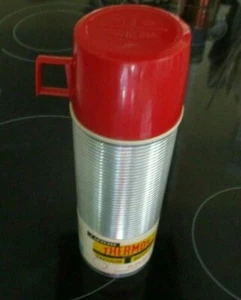 *Original Etikett* Thermos Isolier Vakuumflasche 2284 Vintage Aluminium gerippt - Bild 1 von 12
