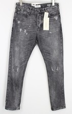 SCOTCH & SODA Dean W32/L34 Men Jeans Ripped Grey Loose Taper Buttoned Distressed